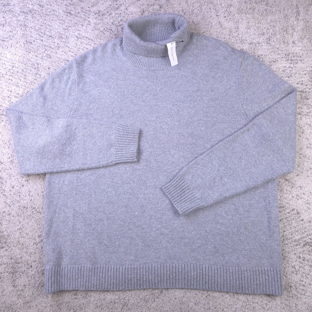 Banana Republic Sweater Mens XXL Turtleneck Pullover Knit Gray Stretch NWT $85